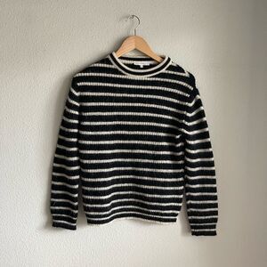 IRO Shelton Striped Wool Alpaca Sweater in Black and White